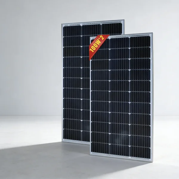 Panneau Solaire Rigide Monocristallin 12V 100W / 200W - Haute Performance et Longue Durée de Vie