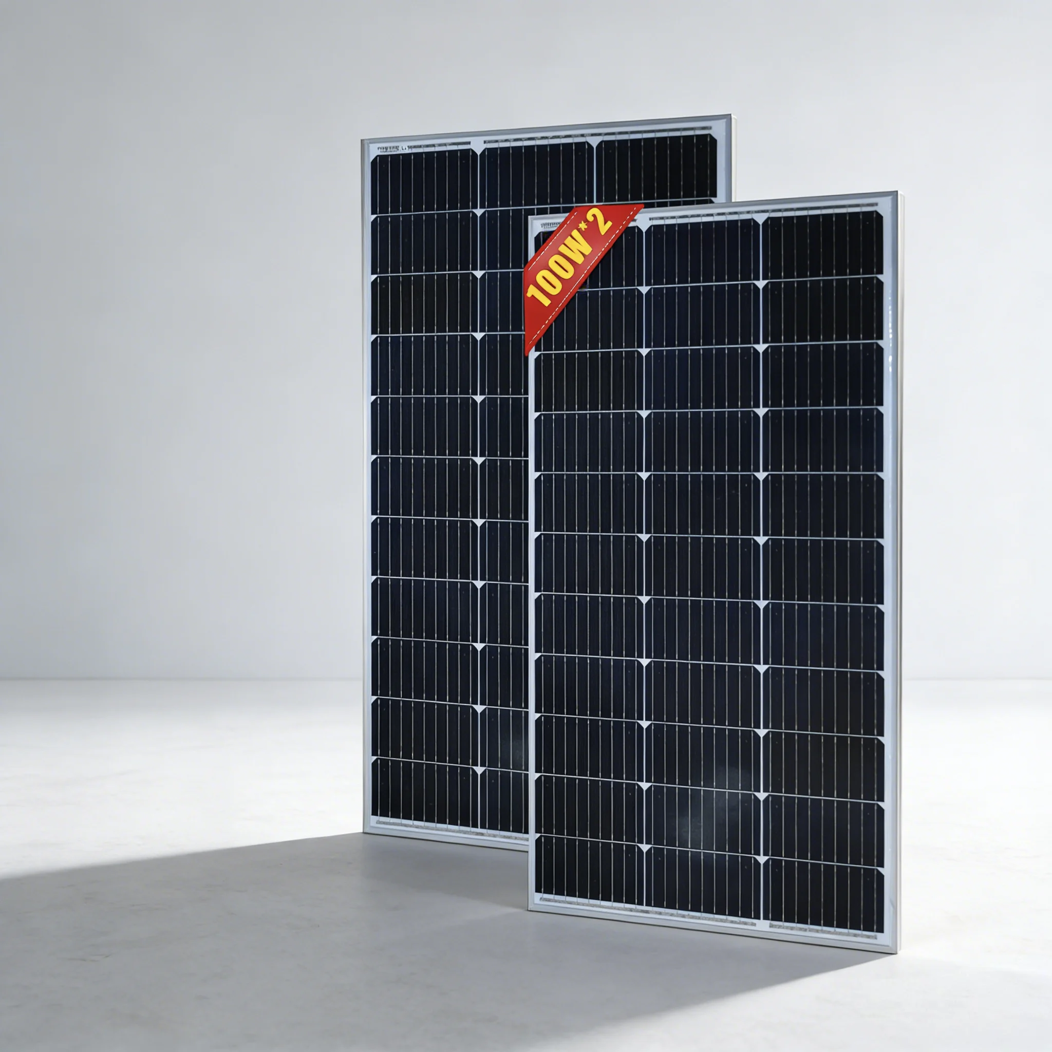 Panneau Solaire Rigide Monocristallin 12V 100W / 200W - Haute Performance et Longue Durée de Vie