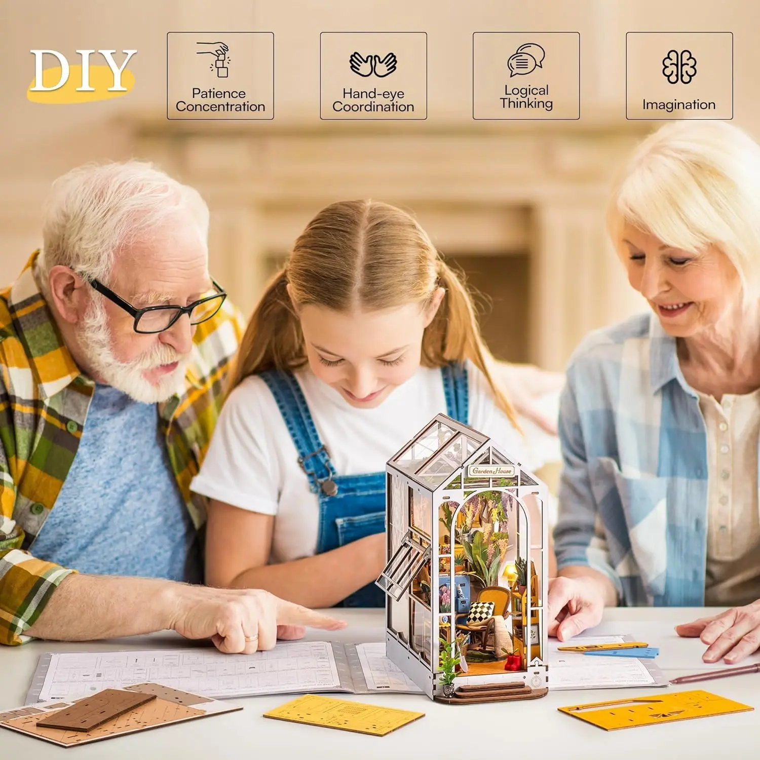 Kit de Modèle de Maison de Poupée Rolife Gardenhouse Book Nook DIY avec Éclairage LED image 4