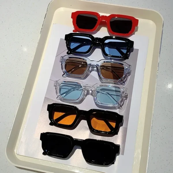 Lunettes de soleil rétro rectangulaires vintage pour homme et femme