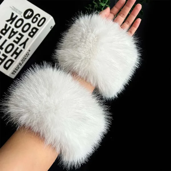 Manchettes d'Hiver Douillettes en Fausse Fourrure Élastique pour Femme