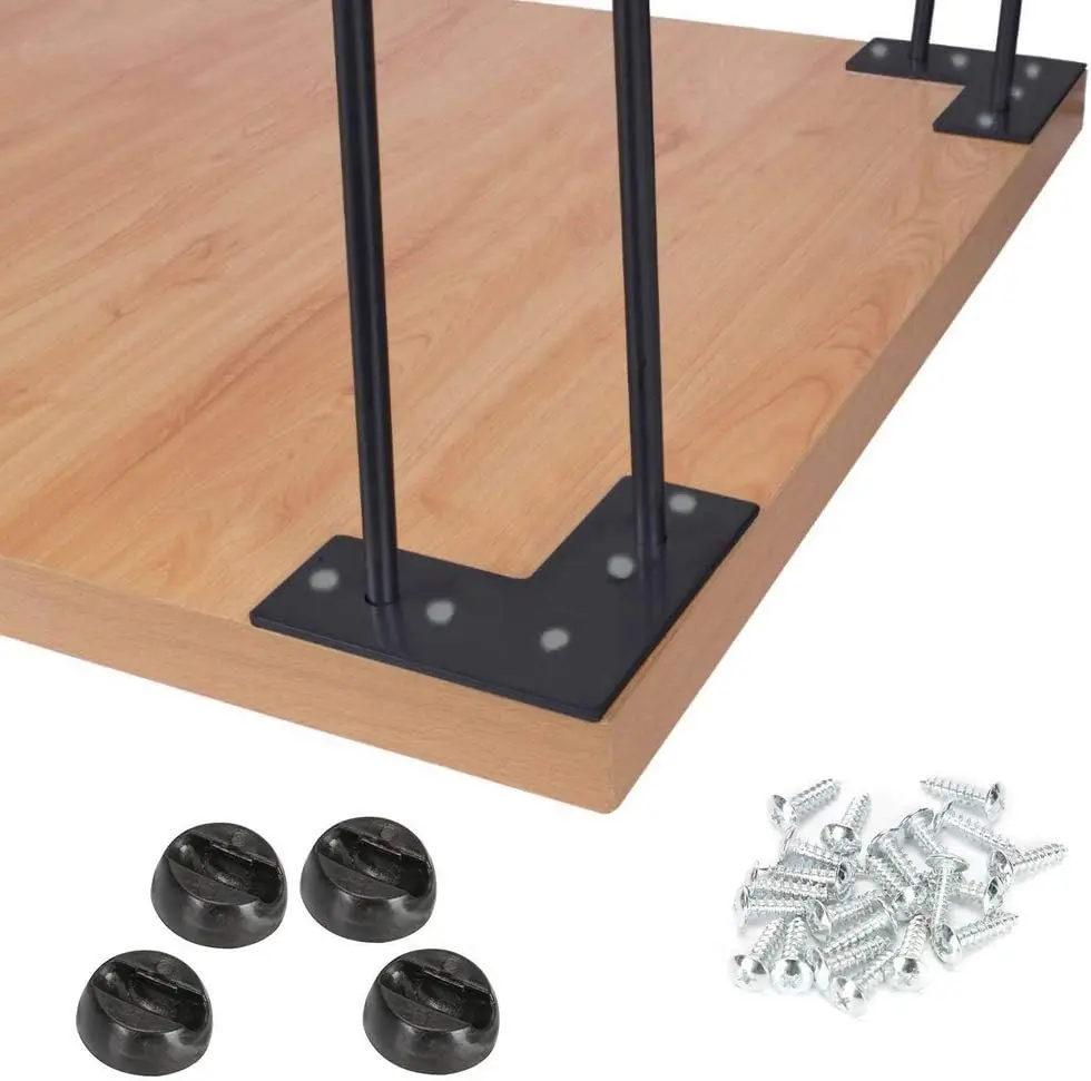 Lot de 4 Pieds de Meuble en Épingle en Acier Robuste Noir image 5