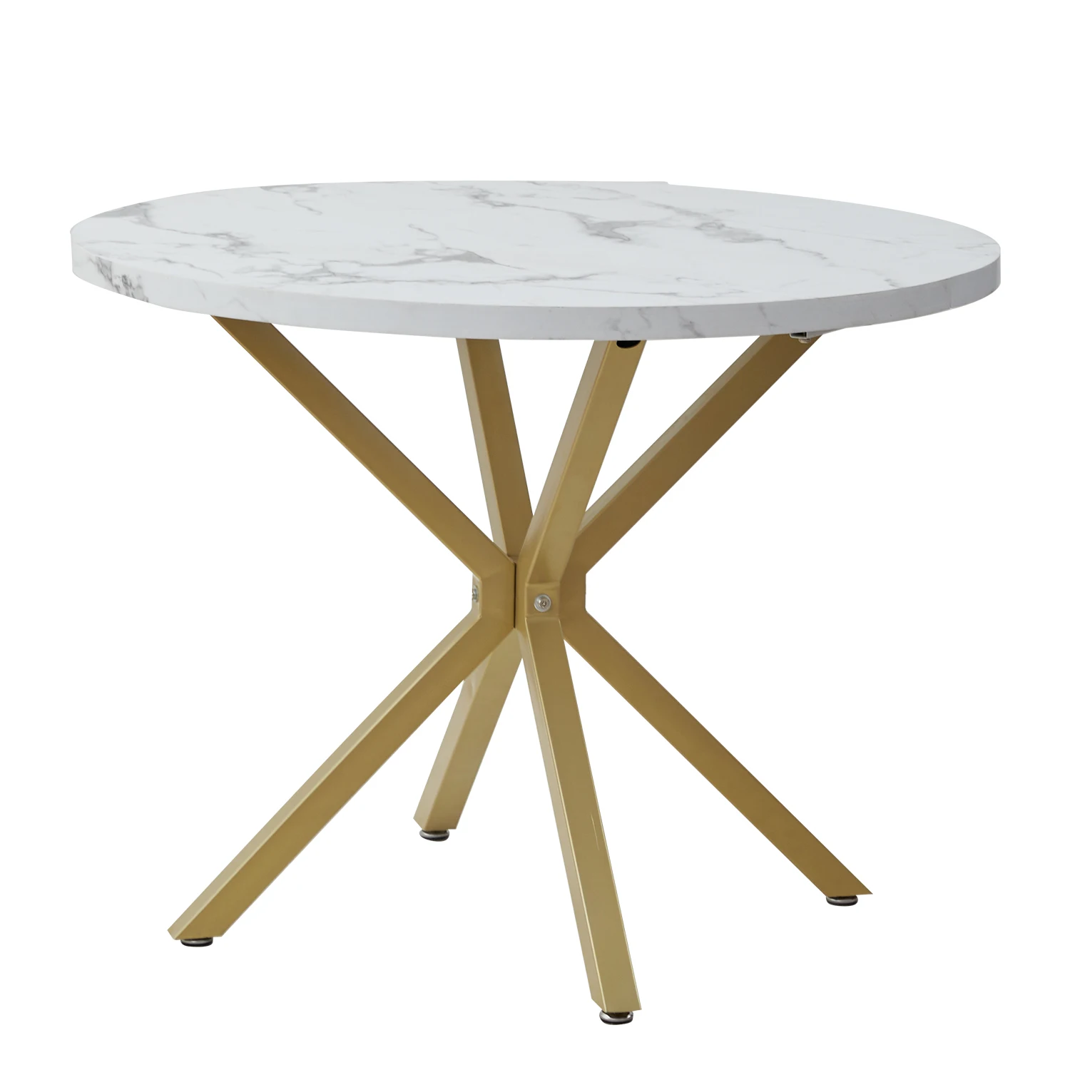 EGOONM Table à Manger Ronde Moderne - Effet Marbre 100 cm