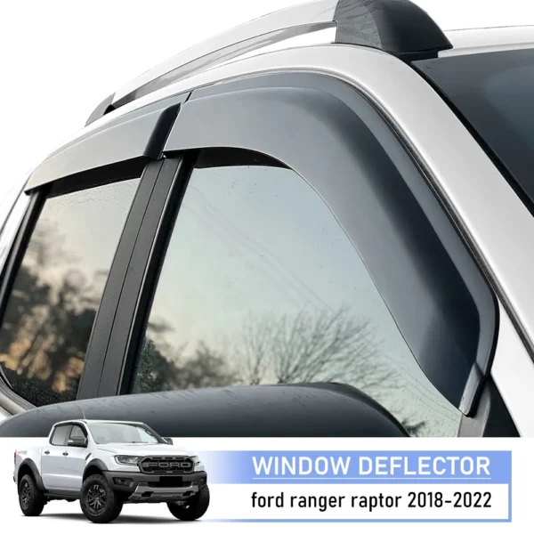 Pare-soleil et Déflecteurs de Vent pour Ford Ranger 2012-2022 Double Cabine - 4 Pièces