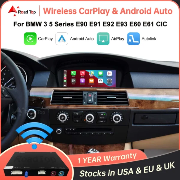 Boîtier CarPlay Sans Fil et Android Auto pour BMW Série 3 et Série 5 (Système CIC)